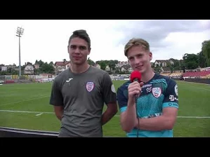 Mikołaj Biegański i Daniel Pietraszkiewicz po półfinałowym meczu z Chojniczanką | 15.06.2021