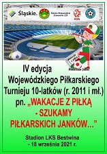 Śląskie Wojewódzkie Zrzeszenie LZS zaprasza do udziału w turnieju „Wakacje z piłką – szukamy piłkarskich Janków…”