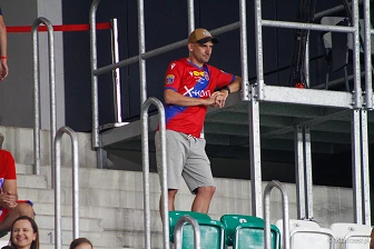 Kibice na meczu eliminacji Ligi Mistrzów: Raków Częstochowa - FC Kopenhaga