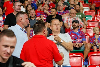 Kibice na meczu eliminacji Ligi Mistrzów: Raków Częstochowa - FC Kopenhaga