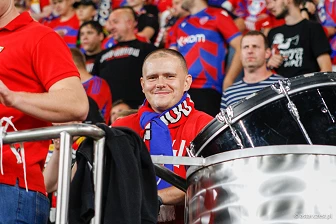 Kibice na meczu eliminacji Ligi Mistrzów: Raków Częstochowa - FC Kopenhaga
