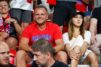 Kibice na meczu eliminacji Ligi Mistrzów: Raków Częstochowa - FC Kopenhaga