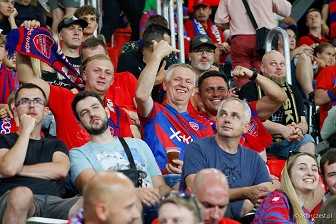 Kibice na meczu eliminacji Ligi Mistrzów: Raków Częstochowa - FC Kopenhaga