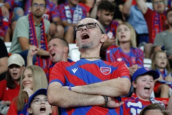 Kibice na meczu eliminacji Ligi Mistrzów: Raków Częstochowa - FC Kopenhaga