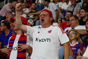 Kibice na meczu eliminacji Ligi Mistrzów: Raków Częstochowa - FC Kopenhaga
