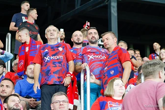 Kibice na meczu eliminacji Ligi Mistrzów: Raków Częstochowa - FC Kopenhaga