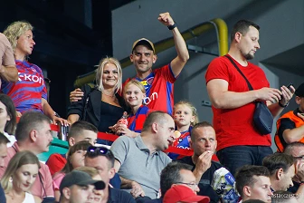 Kibice na meczu eliminacji Ligi Mistrzów: Raków Częstochowa - FC Kopenhaga