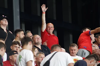 Kibice na meczu eliminacji Ligi Mistrzów: Raków Częstochowa - FC Kopenhaga
