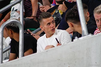 Kibice na meczu eliminacji Ligi Mistrzów: Raków Częstochowa - FC Kopenhaga