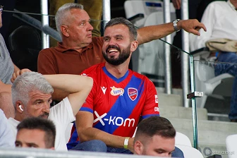 Kibice na meczu eliminacji Ligi Mistrzów: Raków Częstochowa - FC Kopenhaga