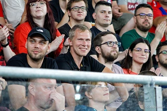 Kibice na meczu eliminacji Ligi Mistrzów: Raków Częstochowa - FC Kopenhaga