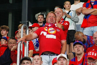Kibice na meczu eliminacji Ligi Mistrzów: Raków Częstochowa - FC Kopenhaga