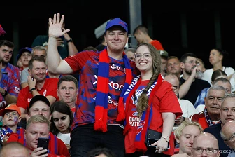 Kibice na meczu eliminacji Ligi Mistrzów: Raków Częstochowa - FC Kopenhaga