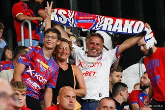 Kibice na meczu eliminacji Ligi Mistrzów: Raków Częstochowa - FC Kopenhaga