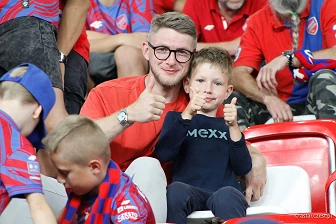Kibice na meczu eliminacji Ligi Mistrzów: Raków Częstochowa - FC Kopenhaga