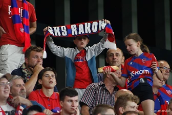 Kibice na meczu eliminacji Ligi Mistrzów: Raków Częstochowa - FC Kopenhaga