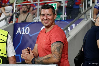 Kibice na meczu eliminacji Ligi Mistrzów: Raków Częstochowa - FC Kopenhaga