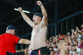 Kibice na meczu eliminacji Ligi Mistrzów: Raków Częstochowa - FC Kopenhaga