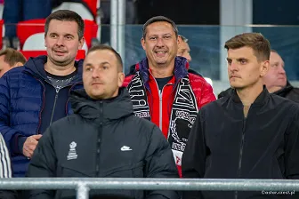 Kibice na meczu Ligi Konferencji: Raków - Universitatea