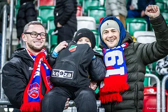 Kibice na meczu Ligi Konferencji: Raków - Rapid