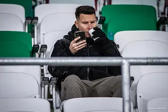Kibice na meczu Ligi Konferencji: Raków - Rapid