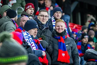 Kibice na meczu Ligi Konferencji: Raków - Rapid