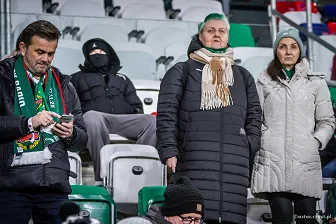 Kibice na meczu Ligi Konferencji: Raków - Rapid