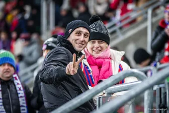 Kibice na meczu Ligi Konferencji: Raków - Rapid