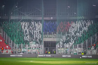 Kibice na meczu Ligi Konferencji: Raków - Rapid