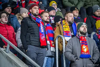 Kibice na meczu Ligi Konferencji: Raków - Rapid