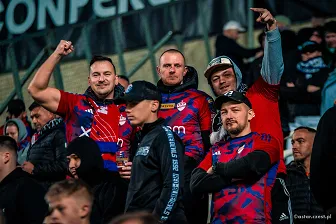 Kibice na meczu Ligi Konferencji: Omonia - Raków