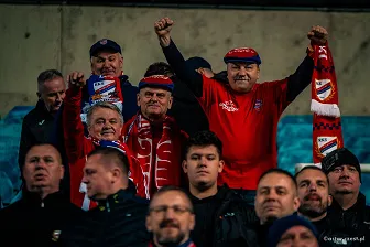 Kibice na meczu Ligi Konferencji: Omonia - Raków