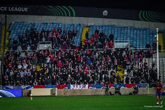 Kibice na meczu Ligi Konferencji: Omonia - Raków