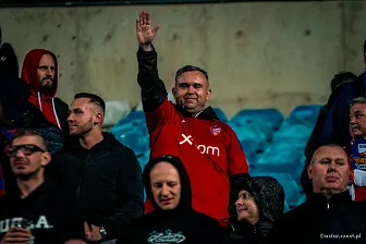 Kibice na meczu Ligi Konferencji: Omonia - Raków