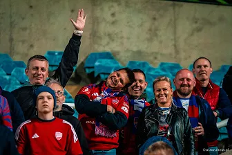 Kibice na meczu Ligi Konferencji: Omonia - Raków