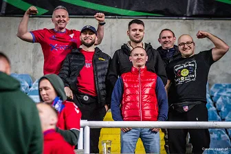Kibice na meczu Ligi Konferencji: Omonia - Raków