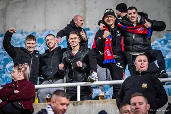 Kibice na meczu Ligi Konferencji: Omonia - Raków