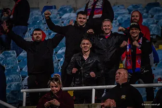 Kibice na meczu Ligi Konferencji: Omonia - Raków