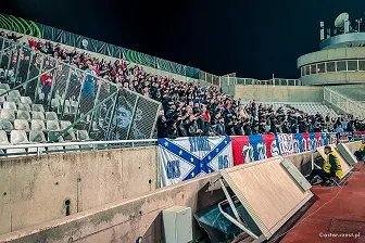 Kibice na meczu Ligi Konferencji: Omonia - Raków