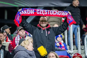 Kibice na meczu Ligi Konferencji: Raków - Fiorentina