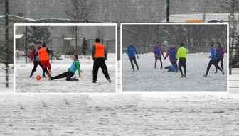 [FOTO i VIDEO] Trudne warunki do grania w niedzielnych sparingach
